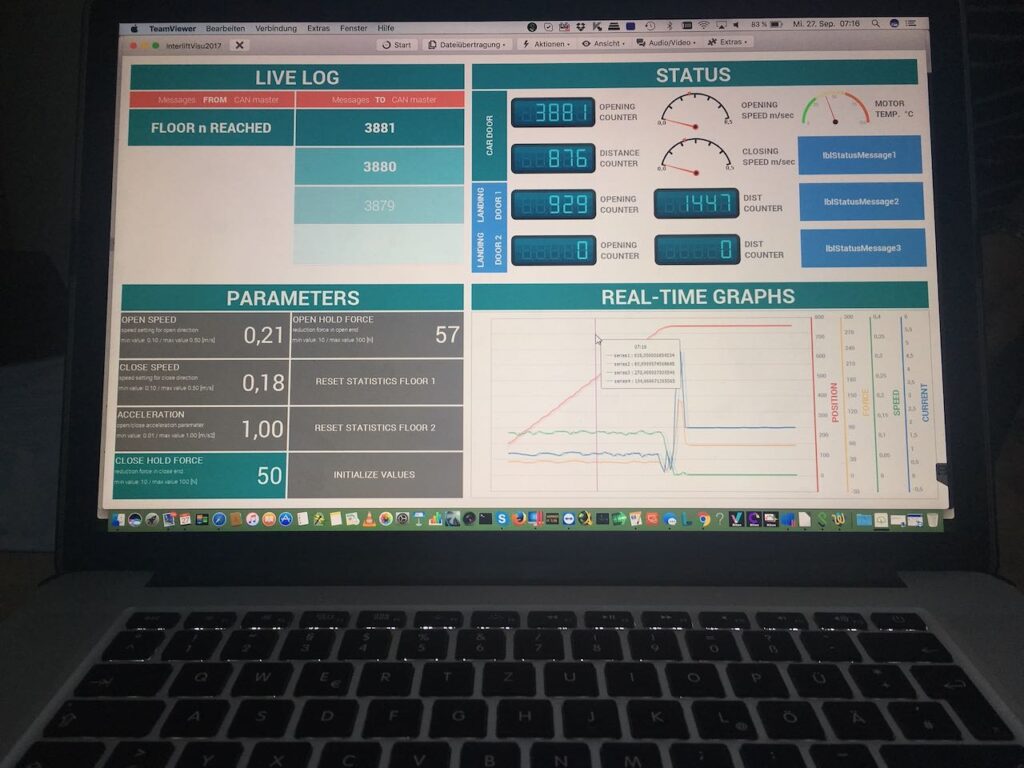 Interlift Visualisierung 2017 – Echtzeit-Dashboard für Türantriebe